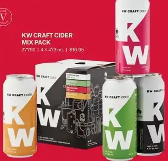 LCBO Kw craft cider mix pack offer