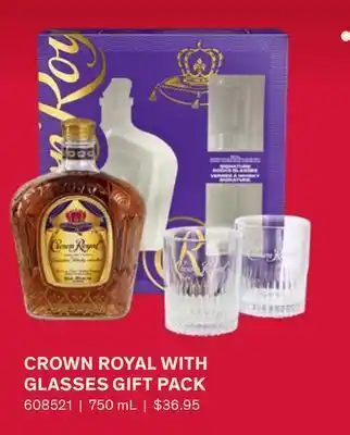 LCBO Crown royal with glasses gift pack offer