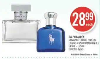 Shoppers Drug Mart Ralph lauren romance eau de parfum (30ml) or polo fragrances (40ml - 125ml) offer