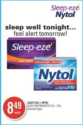Shoppers Drug Mart Sleep·eze or nytol sleep aid products offer