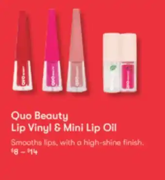 Shoppers Drug Mart Quo beauty lip vinyl & mini lip oil offer