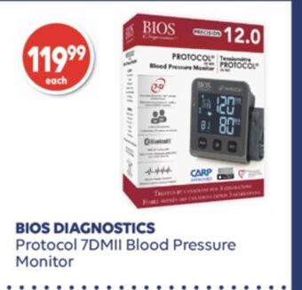 Wellwise by Shoppers Bios diagnostics protocol 7dmii blood pressure monitor offer