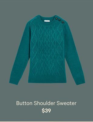 Joe Fresh Button shoulder sweater offer