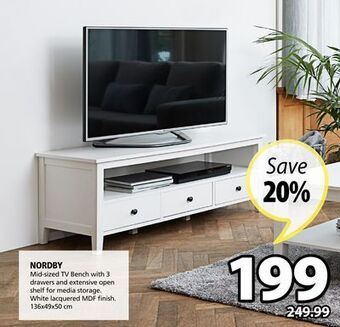 JYSK Nordby mid-sized tv bench offer