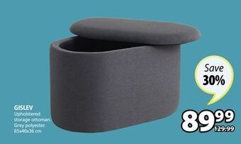JYSK Gislev upholstered storage ottoman offer
