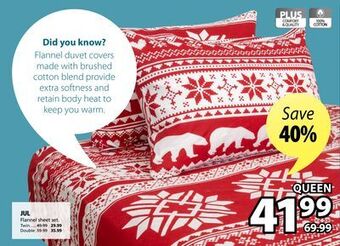 JYSK Jul flannel sheet set offer