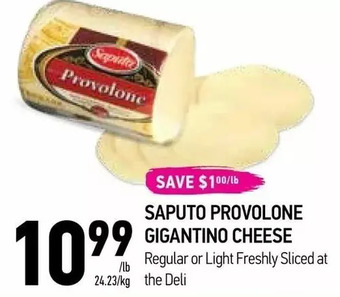 Coppa's Fresh Market Saputo provolone gigantino cheese offer