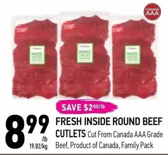 Coppa's Fresh Market Fresh inside round beef cutlets offer