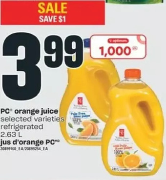 Valu-mart Pc orange juice offer
