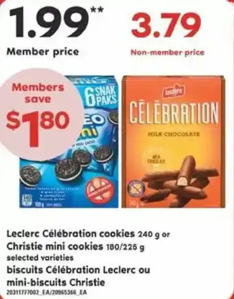 Valu-mart Leclerc célébration cookies or cristie mini cookies offer