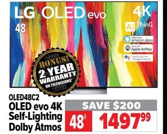 2001 Audio Video Lg 48" oled evo 4k self-lighting dolby atmos offer
