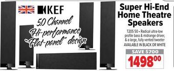 2001 Audio Video Kef super hi-end home theatre speakers offer