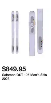 Sport Chek Salomon qst 106 men's skis 2023 offer