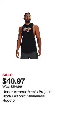 Sport Chek Under armour men's project rock graphic sleeveless hoodie offer