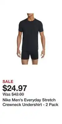 Sport Chek Nike men's everyday stretch crewneck undershirt - 2 pack offer