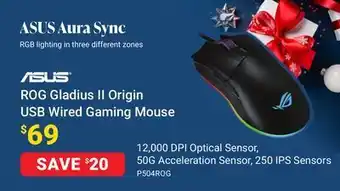 Visions Electronics Asus rog gladius ii origin usb wired gaming mouse offer