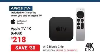 Visions Electronics Apple tv 4k (64gb) offer