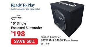 Visions Electronics Soundstage 10" single enclosed subwoofer offer