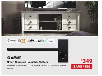 Visions Electronics Yamaha smart surround soundbar system offer