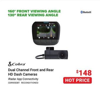 Visions Electronics Cobra dual channel front and rear hd dash cameras offer