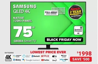 Visions Electronics Samsung 75" q80ba smart tv offer