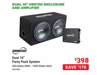 Visions Electronics Soundstage dual 10" party pack system offer
