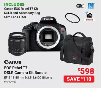 Visions Electronics Canon eos rebel t7 dslr camera kit bundle offer