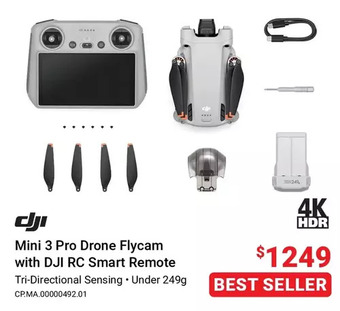 Visions Electronics Dji mini 3 pro drone flycam with dji rc smart remote offer