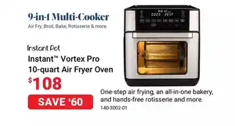 Visions Electronics Instant vortex pro 10-quart air fryer oven offer