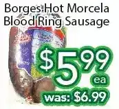 Ample Food Market Borges hot morcela blood ring sausage offer
