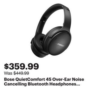 Best Buy Bose quietcomfort 45 over-ear noise cancelling bluetooth headphones - triple black offer