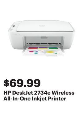 Best Buy Hp deskjet 2734e wireless all-in-one inkjet printer offer