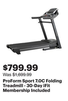 Best Buy Proform sport 7.0c folding treadmill - 30-day ifit membership included offer