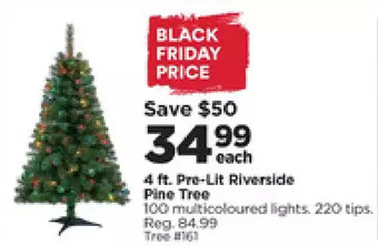 Michaels 4 ft. pre-lit riverside pine tree offer
