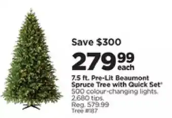 Michaels 7.5 ft. pir-lit beaurnont spruce tree with quick set offer