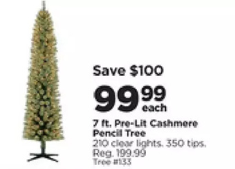 Michaels 7 ft. pre-lit cashmere pencil tree offer