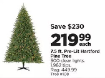 Michaels 7.5 ft. pre-lit hartford pine tree offer