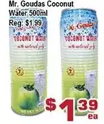 Top Food Supermarket Mr. goudas coconut water offer