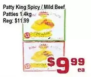 Top Food Supermarket Patty king spicy / mild beef patties offer