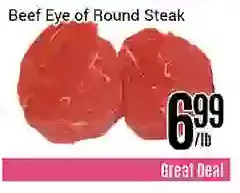 Nations Fresh Foods Beef eye of round steak offer