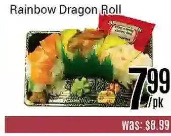 Nations Fresh Foods Rainbow dragon roll offer