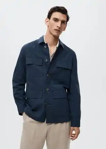 Mango Pocket linen-blend jacket offer