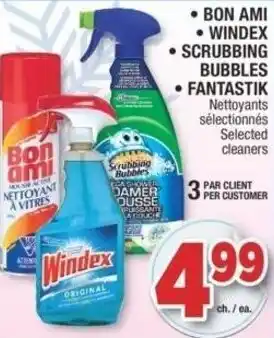 Jean Coutu Bon Ami, Windex, Scrubbing Bubbles, Fantastik Cleaners offer