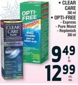 Jean Coutu Clear Care 360ml, Opti-Free Express-PureMoist-Replenish 300 ml offer