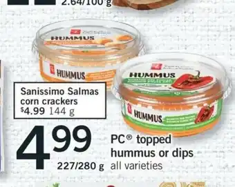 Fortinos PC Topped Hummus or Dips offer