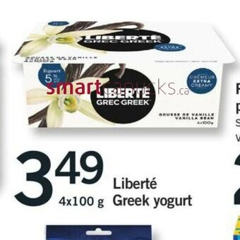 Fortinos Liberté Greek Yogurt offer
