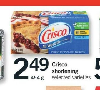 Fortinos Crisco Shortening offer