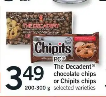 Fortinos The Decadent Chocolate Chips or Chipits Chips offer