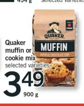 Fortinos Quaker Muffin or Cookie Mix offer