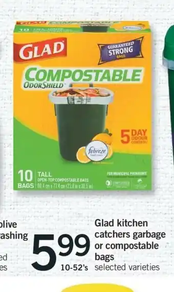 Fortinos Glad Kitchen Catchers Garbage or Compostable Bags offer
